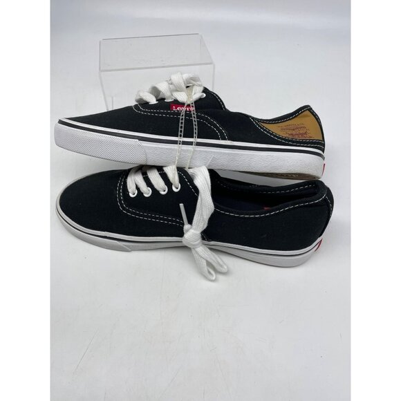 Levis Womens Black Canvas Lace-Up Sneakers Casual Shoes Size 5.5 - Picture 2 of 8